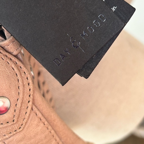 NWT genuine leather crossbody by Day & Mood. Minor ink markings as shown. - Picture 3 of 7